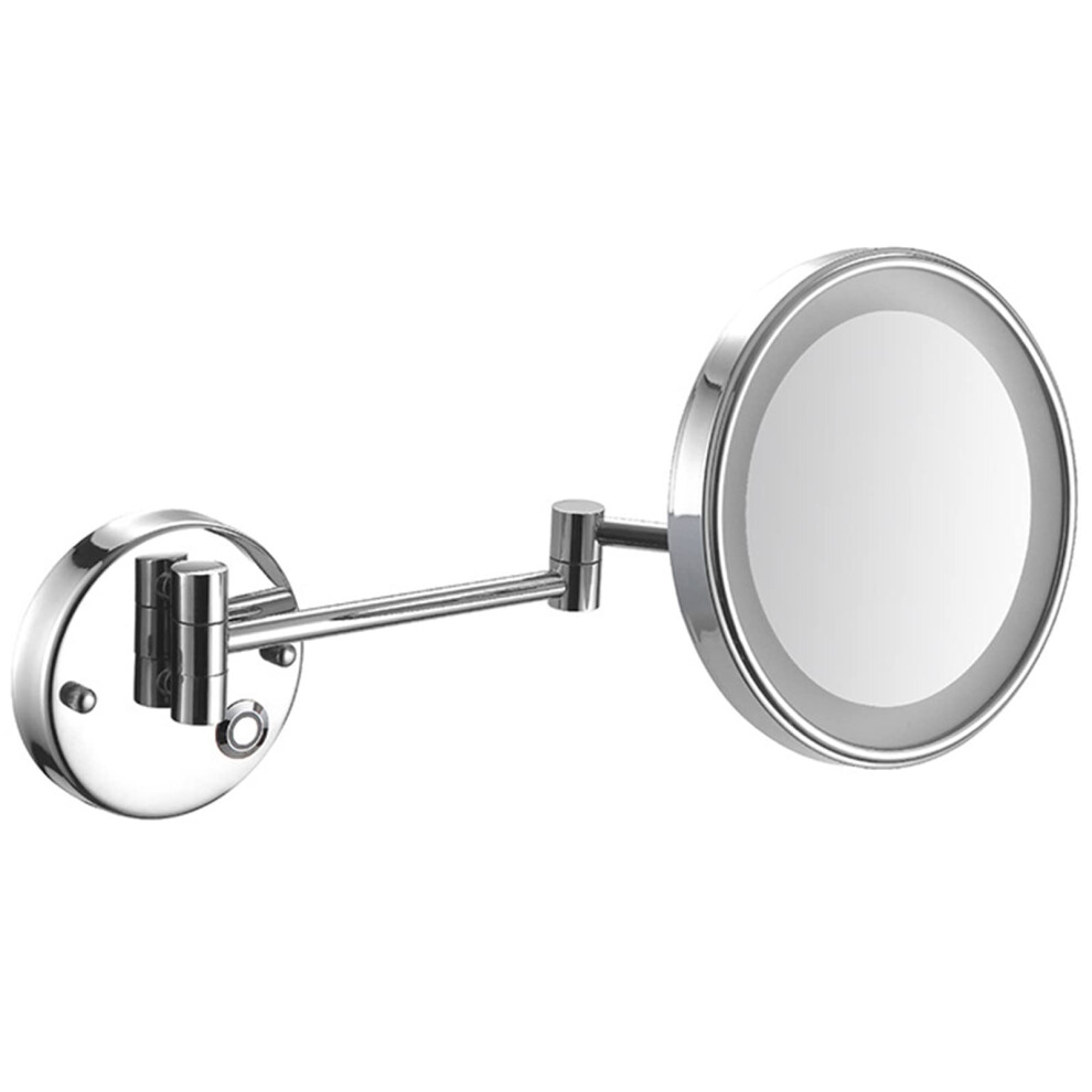Lighted Wall Mounted Makeup Mirror with Touch Sensor, Stepless Dimming, 3X/5X Magnification, Chrome