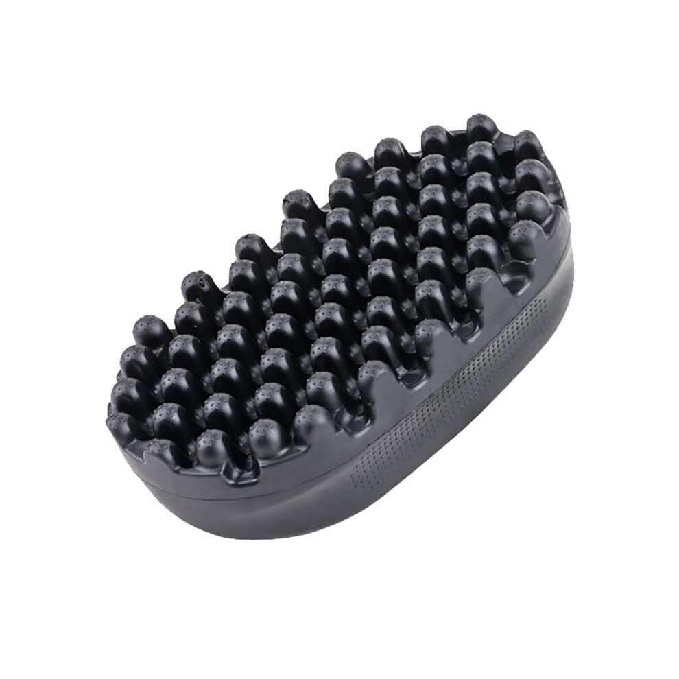 Black Afro Hair Brush Rubber Detangling Tool For Curly And Coily Hair With Perforated Airflow Design