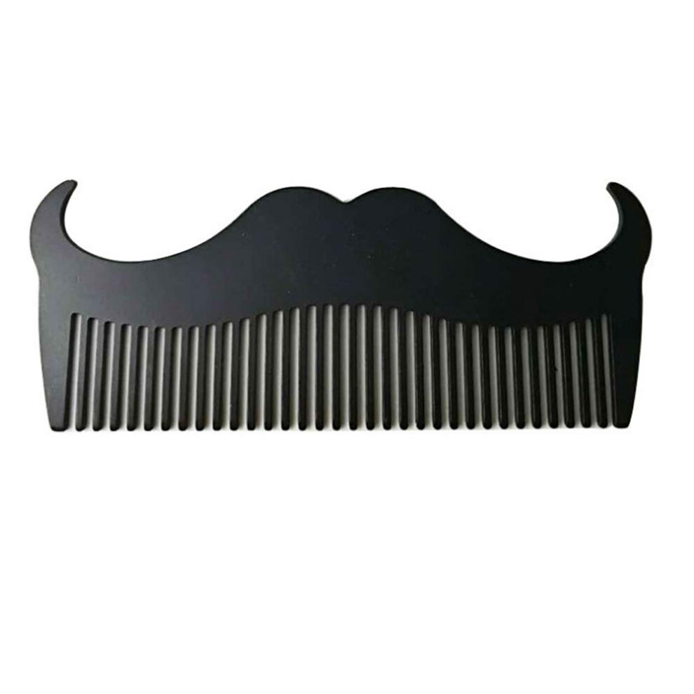 Unisex Black Stainless Steel Beard Comb With Precise Mustache Styling, Antistatic Grooming, Pocket Size