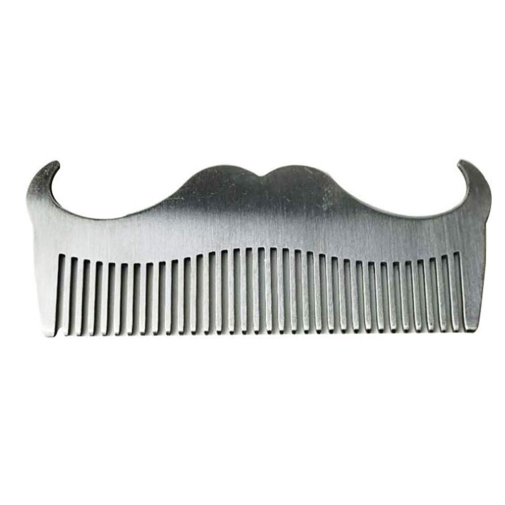 Unisex Silver Beard Grooming Comb Stainless Steel Mustache Shaping Tool For Men Pocket Size Antistatic