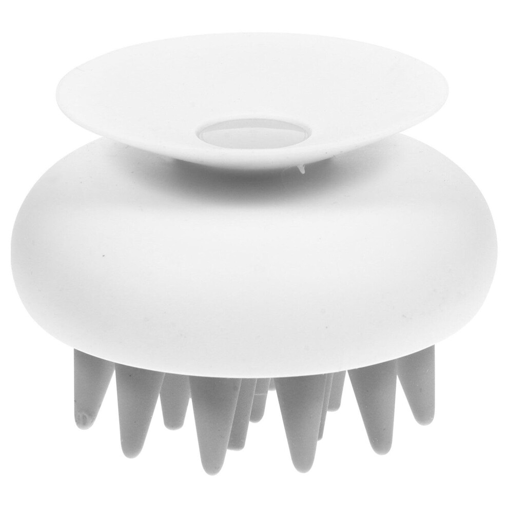 White Scalp Massager Brush For Dandruff Removal, Gentle Scalp Massage Shampoo Scrubber With Nonslip Grip,