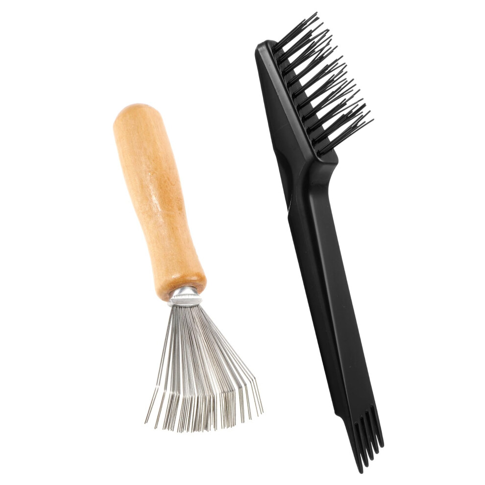 Black 2 Pack Hairbrush Cleaning Tool With Dualface Cleaner, Fast Hair Removal For Home And Salon (Black)