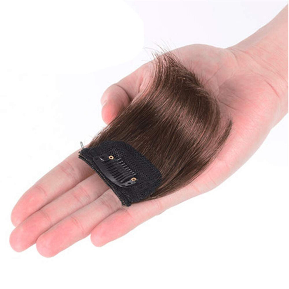 Unisex Short Human Hair Topper Clip In Hairpiece For Front Thinning With Natural Volume Boost