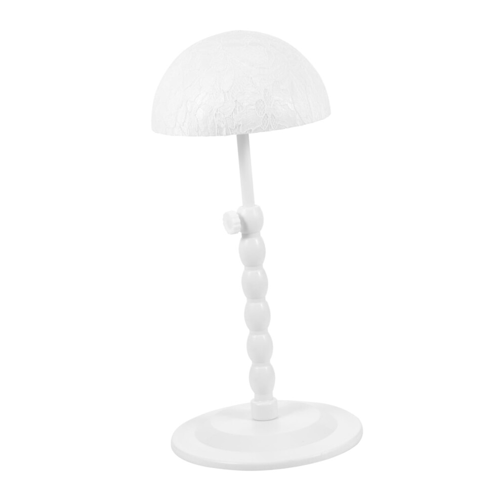Adjustable Wig Stand Holder with Stable Support for Styling, White Lace Foldable Display