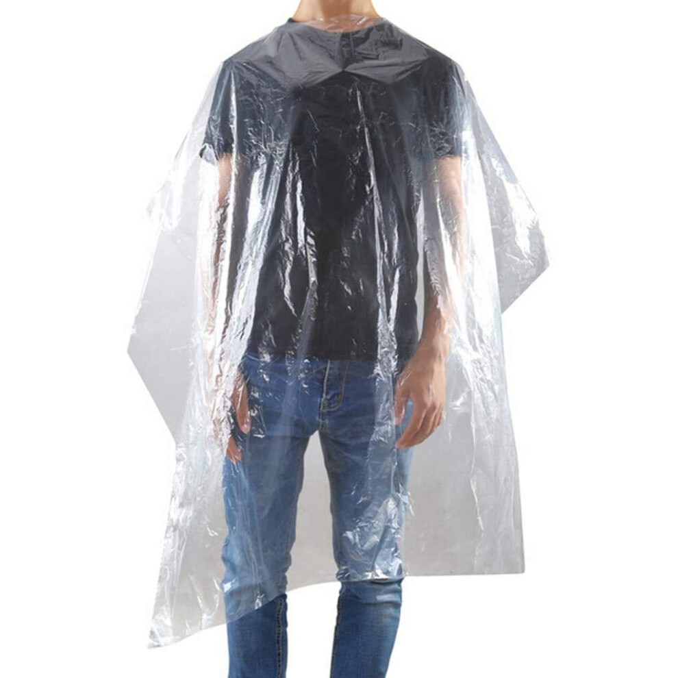 Disposable Hair Cutting Cape Waterproof PE Barber Apron 130x160cm Clear SingleUse 100pcs