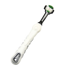 Triple Head Dog Toothbrush Soft Bristle Pet Toothbrush with Non Slip Handle for Cats and Dogs