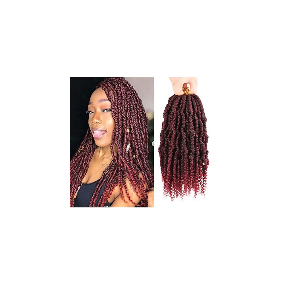Unisex Black Bomb Twist Crochet Hair 10 Inch Prelooped Braids For Women, 6 Packs T1b/Bug