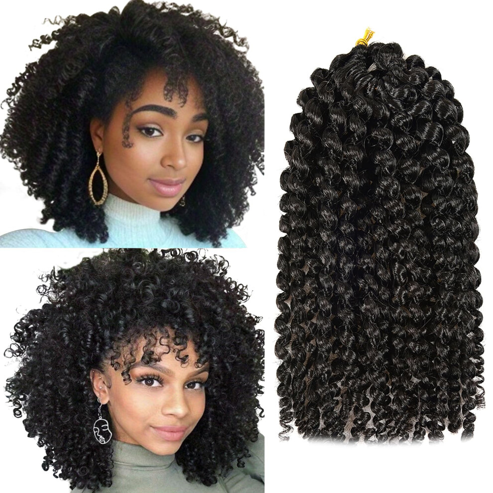 Unisex Black 18 Inch Prelooped Goddess Locs Crochet Hair Braids Synthetic Protective Style
