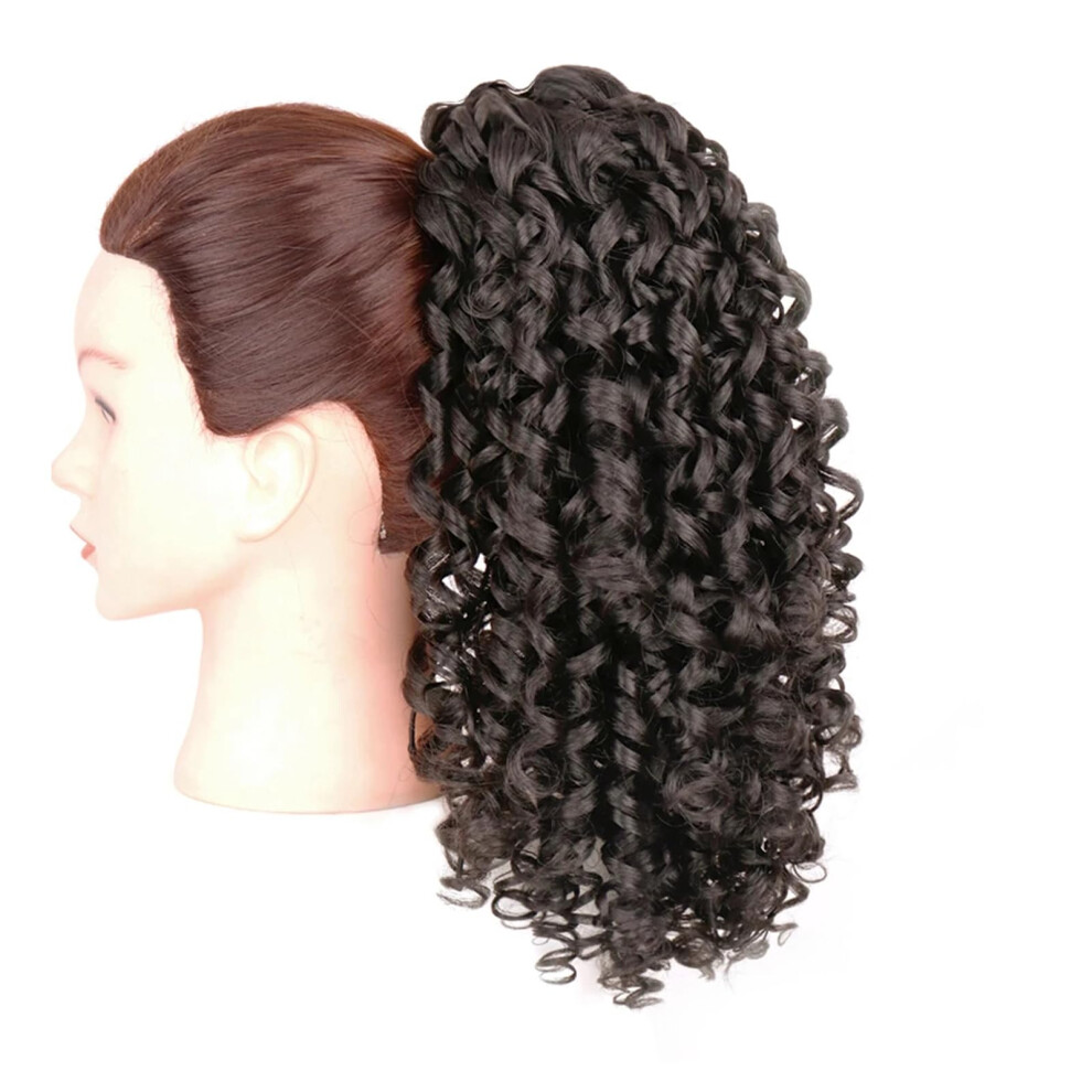 Synthetic Curly Drawstring Puff Ponytail Extension 30cm Natural Silk Texture Hairpiece for Women