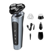 5 In1 4D Electric Shaver for Men Rechargeable Bald Head Electric Shavers 5 Heads Beard Nose Hair Trimmer Sliver 4 in 1