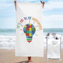 C'est normal d'être différent. Serviette de plage girafe pour l'autisme, serviette de bain en microfibre douce, couverture de plage pour parade,
