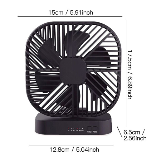Magnetic USB Fan USB or Aa Battery Powered Desk Fan with 3 Speed Timing Function