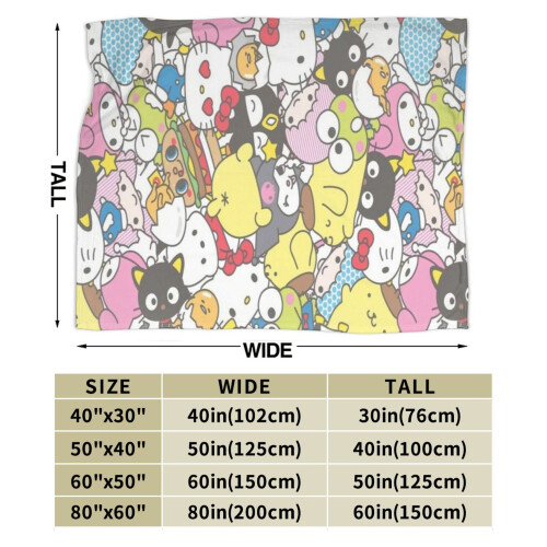 Hello Kitty Cartoon Throw Κουβέρτα με Κουβέρτα σε Στυλ Κρεβατιού, Διακόσμηση Δωματίου, 2
