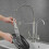 Kitchen Spring Water Filter Faucet with Double Handle, Black Pull Down Mixer Tap 5