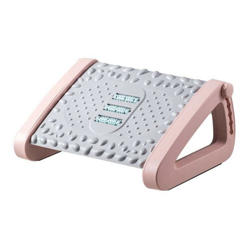Foot Rest Stool Adjustable Foot Stepping Platform with Rollers Foot Resting Stool Comfortable Massage Pad for Gaming C
