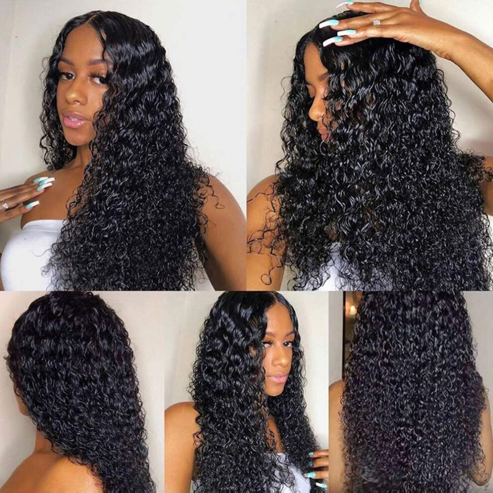 Unisex Curly Human Hair Wig 13X6 Lace Front Deep Curly Brazilian Hair Glueless Natural Hairline