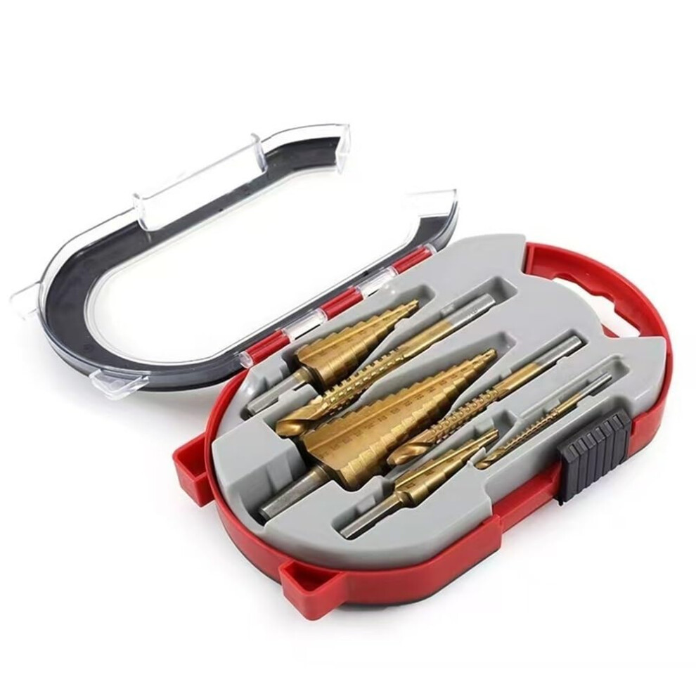 6Pc Hss Step Drill Bit Set For Metal, Hex Shank, 6In1 Speed Reaming With Storage Case 9044945135145