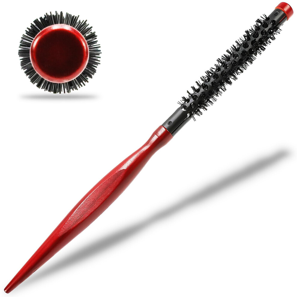 Mini Round Hair Brush with HeatResistant Barrel, NonSlip Grip, Small Blow Dry Brush for Short Hair