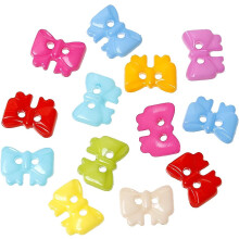100 Stück sortierte Schleifenknöpfe mit 2 Löchern für Scrapbooking und Bastelarbeiten, 14 mm x 10 mm