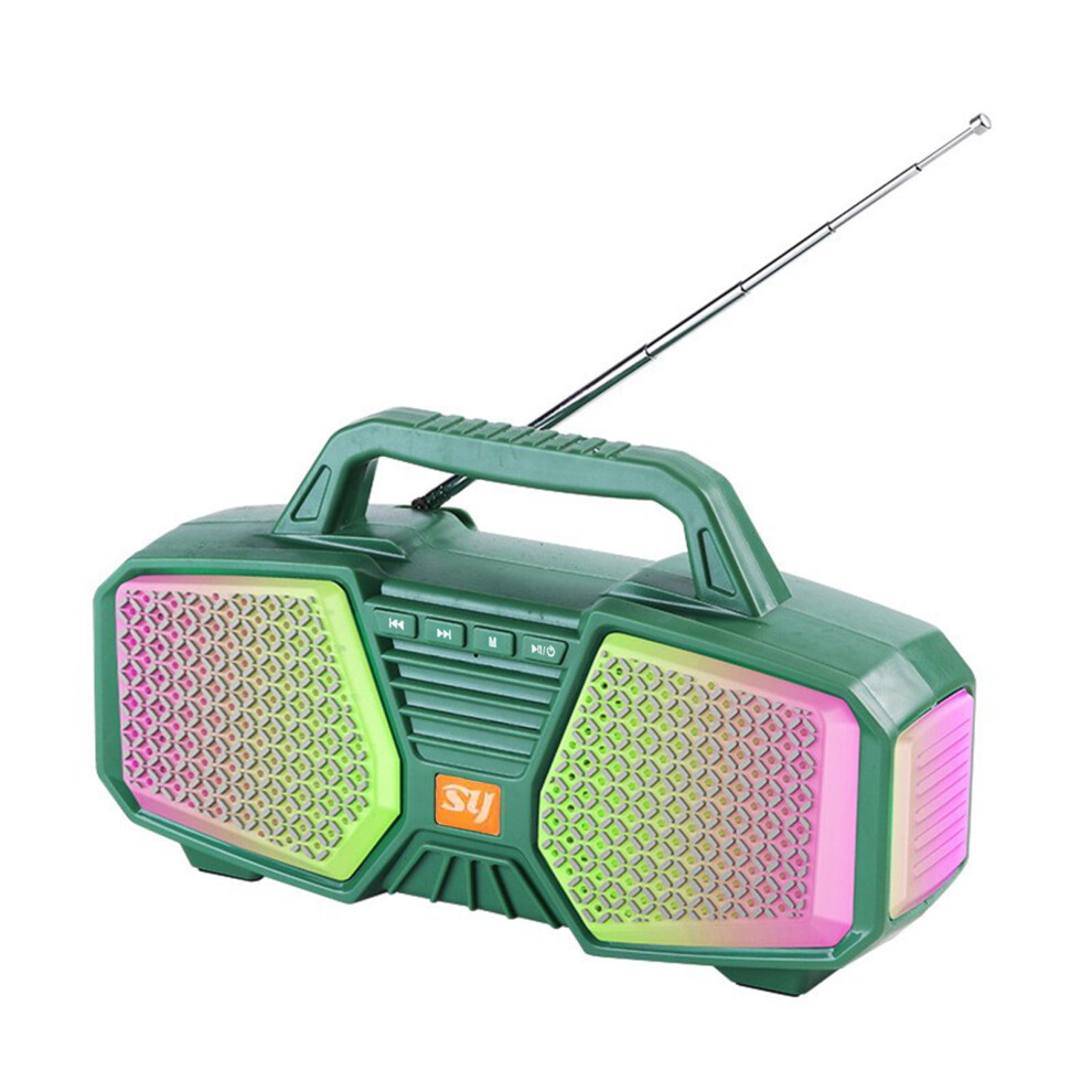 Paveos Portable Bluetooth Speaker With Party Lights & Fm Radio, Stereo Sound For Indoor/Outdoor Use, - Compatible With All Devices Green 9482828391347
