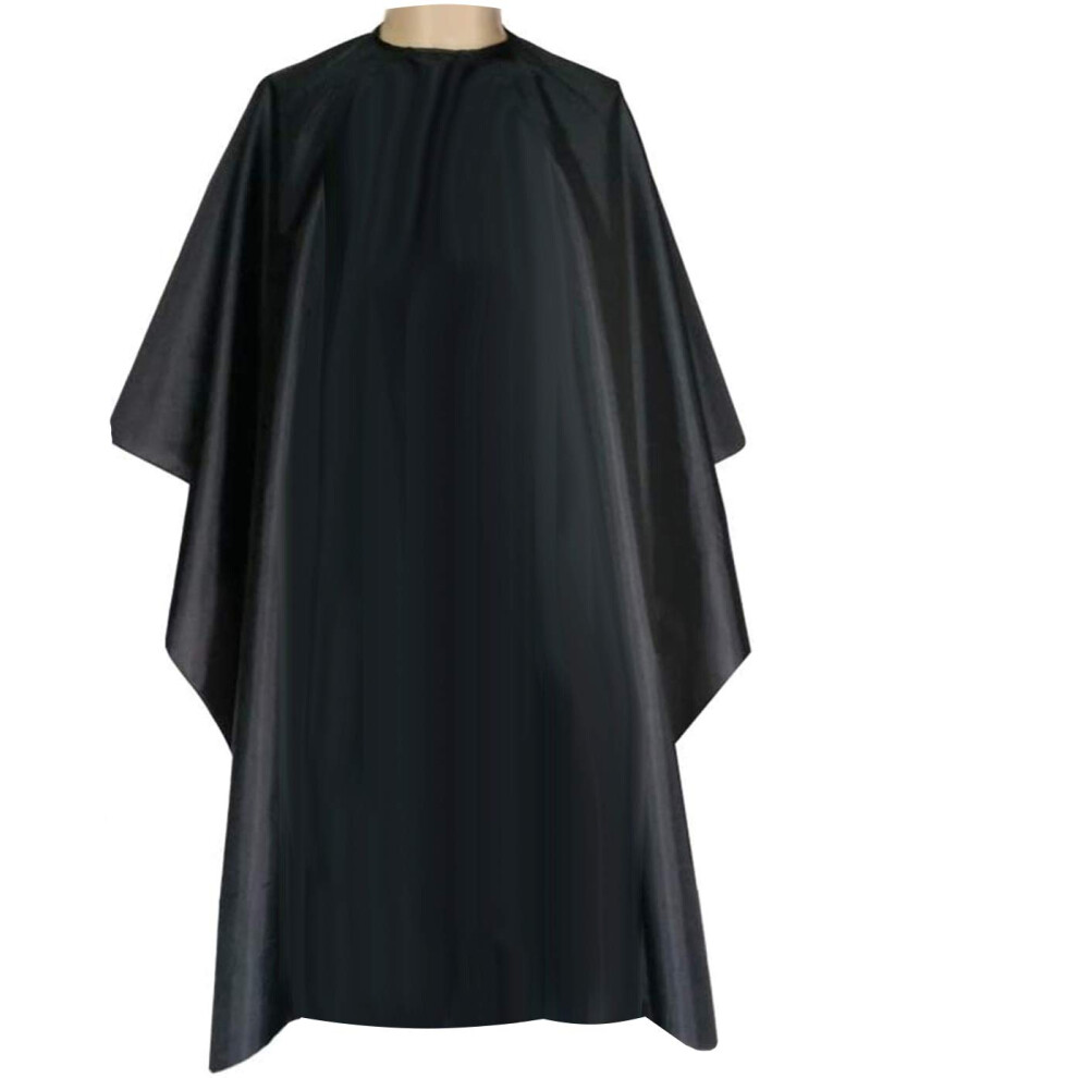 Black Hair Cutting Cape Waterproof Nylon Full Coverage Salon Barber Cape With Snap Closure 59X51
