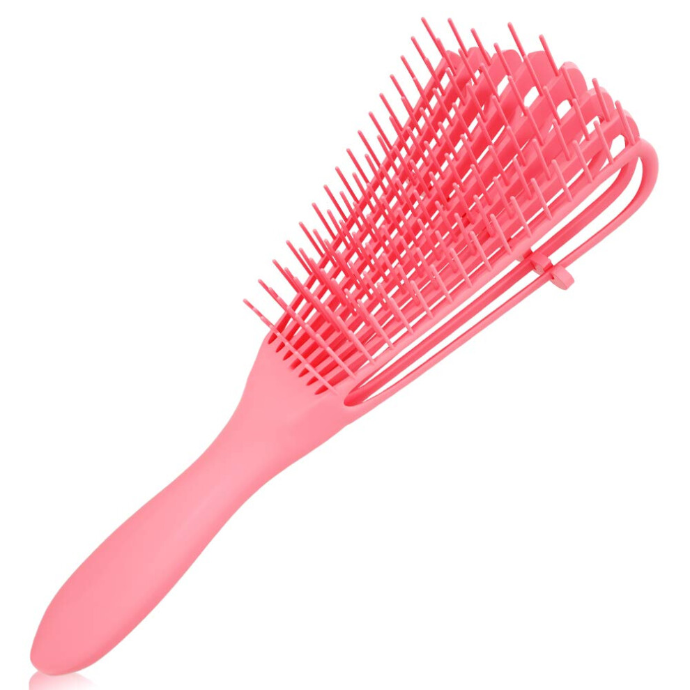 Pink Detangling Brush For 3A To 4C Curly Hair With Gentle Knot Removal And Nonslip Grip