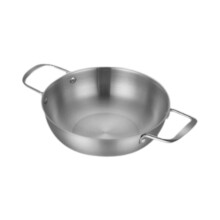 20cm Stainless Steel Paella Pan with AntiScald Handles for Seafood, Soup, Pasta and Risotto