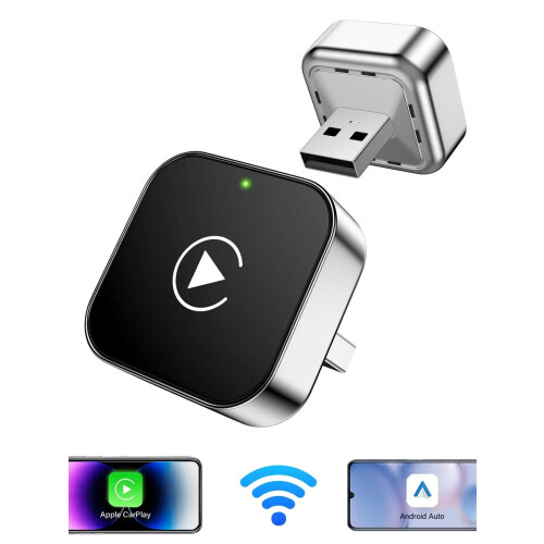 2-in-1 Wireless CarPlay & Android Auto Adapter AI Smart Box