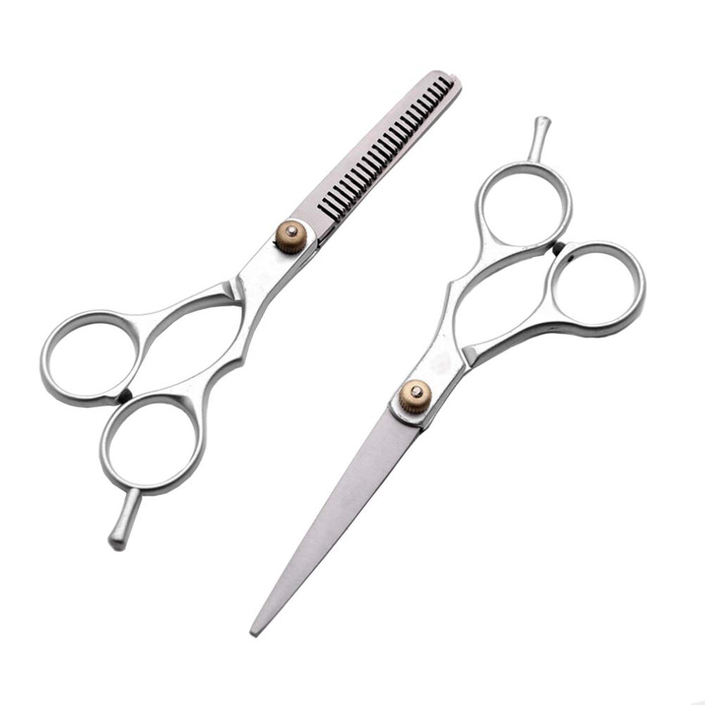 Professional Hair Cutting Scissors Set, 5.5in Thinning and 6in Straight, Ergonomic Sharp Blades