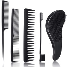5 Pieces Detangler Brush Set with Wide Tooth Comb and Edge Brush for Afro Textured Hair Styling