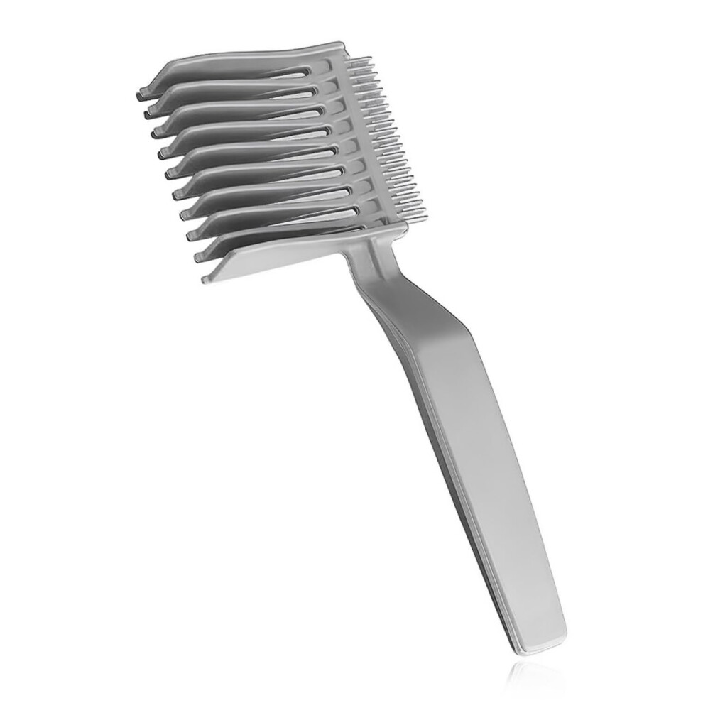Unisex Gray Men's Hair Cutting Comb With Curved Fade Design, Ergonomic Antistatic Barber Comb For Precise Fades