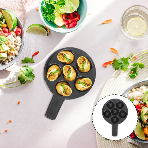 6-Hole Ceramic Escargot Baking Plate for Home BBQ and Restaurant 1