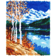 GDHUBBD Latch Hook Rug Kits for Adults Kids DIY Crochet Yarn Rugs Hooking Craft Kit with Color Pre-Printed Pattern Design,20.5" X 15"