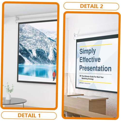 Adjustable White Steel Projector Screen Wall Mount Bracket with Secure Suspension and Ceiling Holder 2