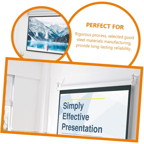 Adjustable White Steel Projector Screen Wall Mount Bracket with Secure Suspension and Ceiling Holder 1
