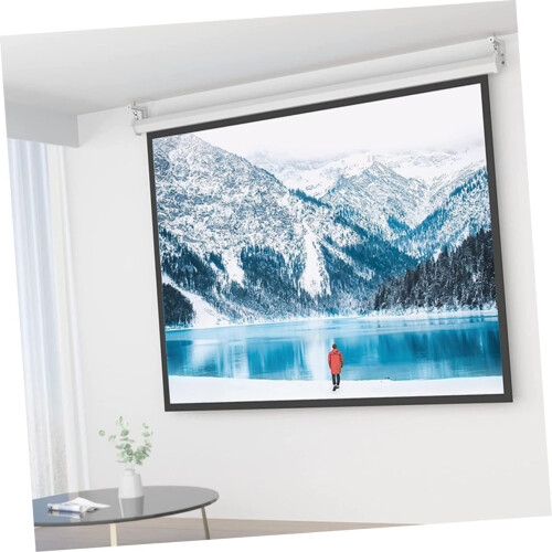 Projector Screen Wall and Ceiling Mount Bracket, Adjustable Heavy Duty White Steel with Hardware 1
