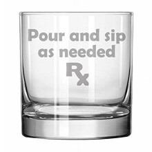 Copo Highball de Whisky Rocks de 325ml com Prescrição Divertida de Enfermeira. Sirva e beba conforme necessário.
