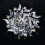 Broche de mariée ornée de strass, style fleur (argentée) 3