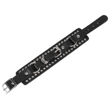 Cinturón/brazalete unisex de cuero con remaches estilo punk (negro)