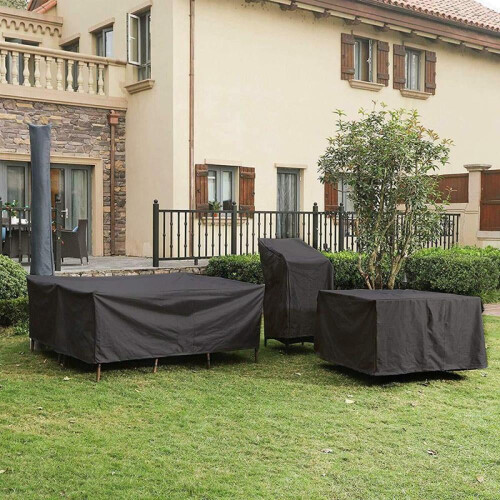 Bella copertura per tavolo e sedia da giardino, antivento, resistente e impermeabile. 1