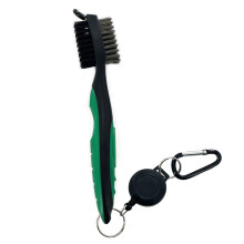 Golf Club Cleaning Brush with DualSided Bristles, Ergonomic Soft Rubber Grip and Retractable Clip