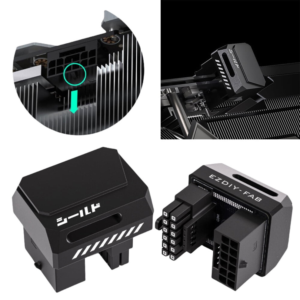 Jixopn 12Vhpwr 180 Degree Angled Adapter Pcie 5.0 Power Adapter Gpu Male To Female Connector For 12+4Pin Rtx 3090Ti 4070Ti 4080 4090 9482726628811