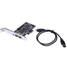PCI-E 1X to 16X 1394 DV Video PC Capture Expansion Card with 6Pin to 4Pin for Firewire Pcie Card Desktop Computer