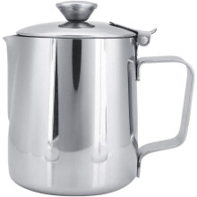 LYUMO Stainless Steel Coffee Cup Mug Milk Frothing Pitcher Jug with Lid (350ml)
