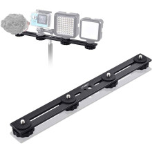 11 inch Flash Bracket, Long Dual Camera Mount Flash Bracket Extension Bar with 1/4“ Hot Shoe, Straight Flash