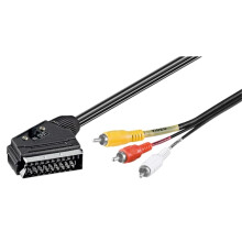 Adapter cable, Scart to composite audio video, IN/OUT