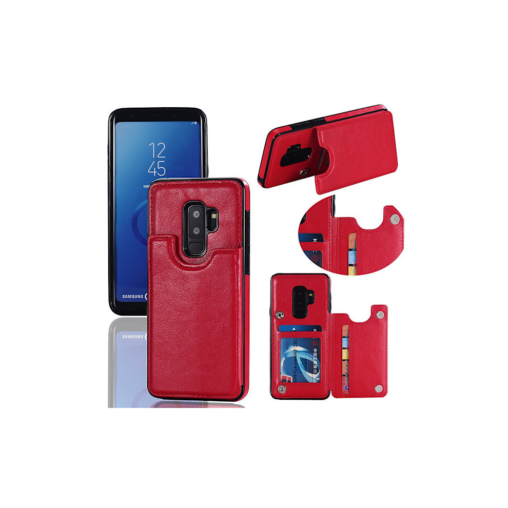 Compatible With Samsung Galaxy S9+ - Stylish Wallet Case (M-Safe) Red 9175034988134