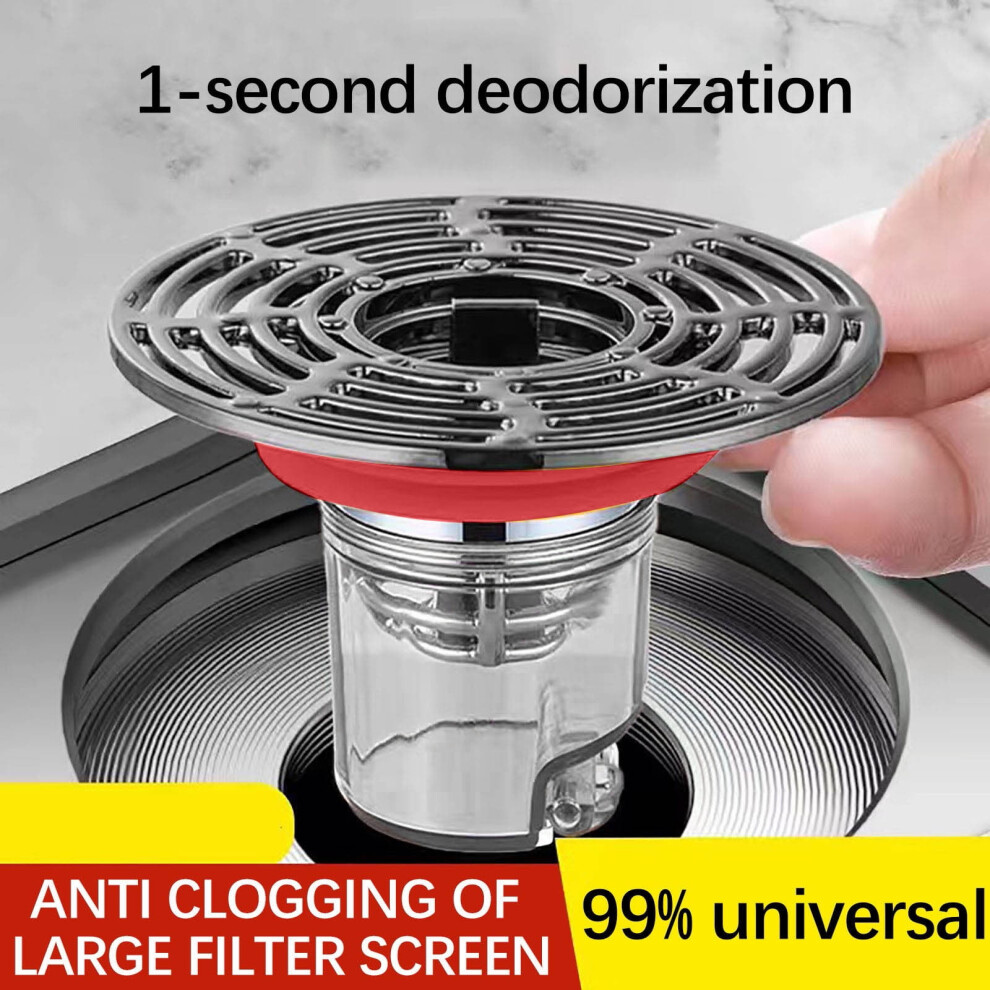 Shower Drain Backflow Preventer, Bathroom Toilet Floor Drain Backflow Preventer With Basket, Sewer Backflow Preventer, Sewer Odor Proof Floor Drain 9175034989582