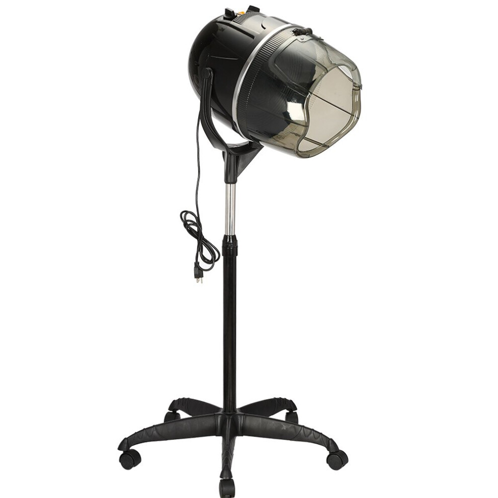 Professional Hooded Hair Dryer with Timer and Temperature Control, Rolling Bonnet for Salon Use