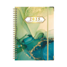 A5 2025 Planner with Tabs, Flexible Hardcover, Strong Twin-Wire Binding, Thick Paper, Inspirational Quotes – 6.2x8.5in